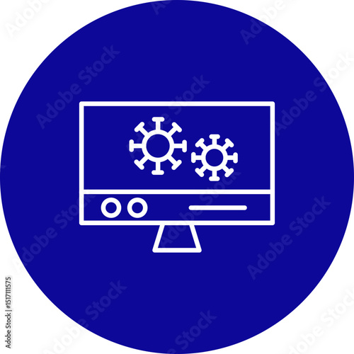 Virus  Blue Circle  Icon Design