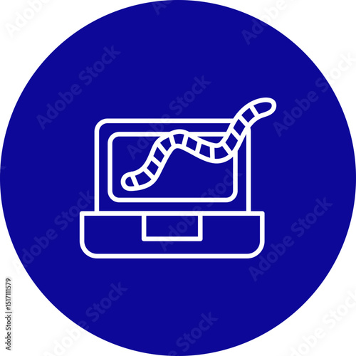 Worm  Blue Circle  Icon Design