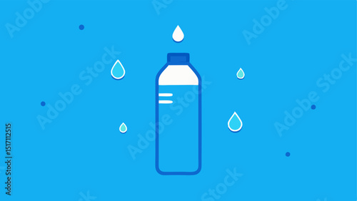 Hydration Reminder A floating water bottle graphic highlights the hydration goal along with animated water droplets that remind the user to drink water throughout the day.