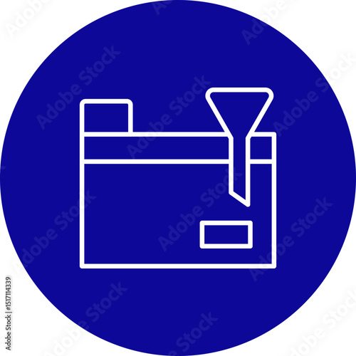 Filtering Data Vector Blue Circle  Icon Design