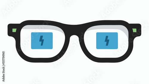 Battery Display A closeup view of the glasses showcasing an embedded battery icon on the lens indicating charge level while in use for translations.
