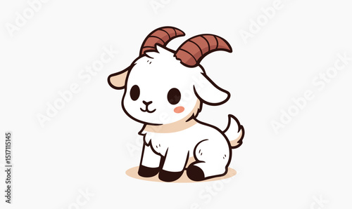 Cute Goat Illustration, Goat Logo, Goat Mascot, Goat Character, Goat Vector, Goat Cartoon 