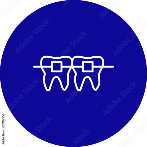 Braces Vector Blue Circle Icon Design
