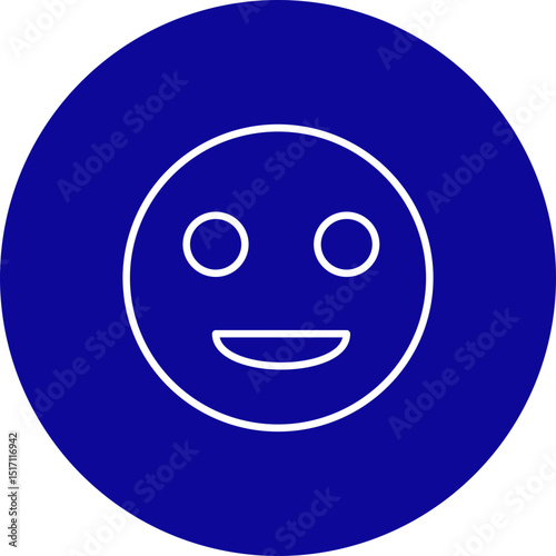 Smiling Vector Blue Circle Icon Design