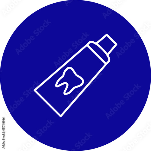 Toothpaste Vector Blue Circle Icon Design