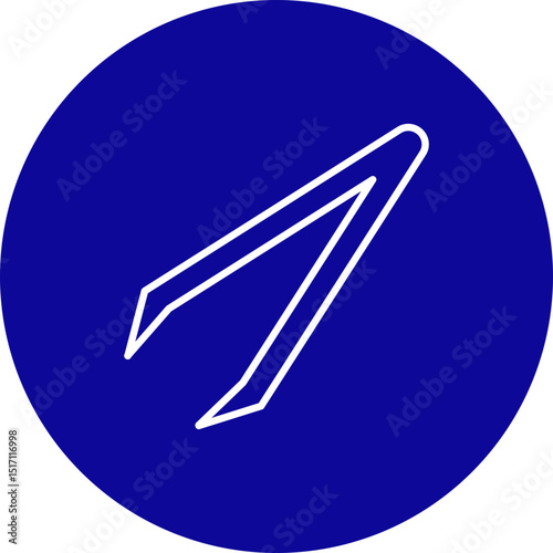 Tweezer Vector Blue Circle Icon Design