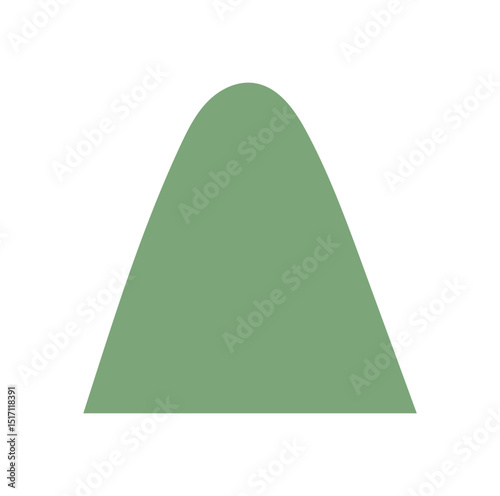 A flat green hill illustrates a natural outdoor scene. This simple landscape captures the essence of nature in an inviting and serene environment. The peaceful hill evokes tranquility, suitable for