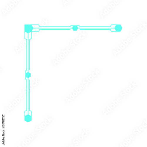 Y2K futuristic hud frame. Modern abstract element with retro shape. Digital HUD icon, geometric design, and 90s aesthetic. Perfect for trendy decoration and nostalgic collection.