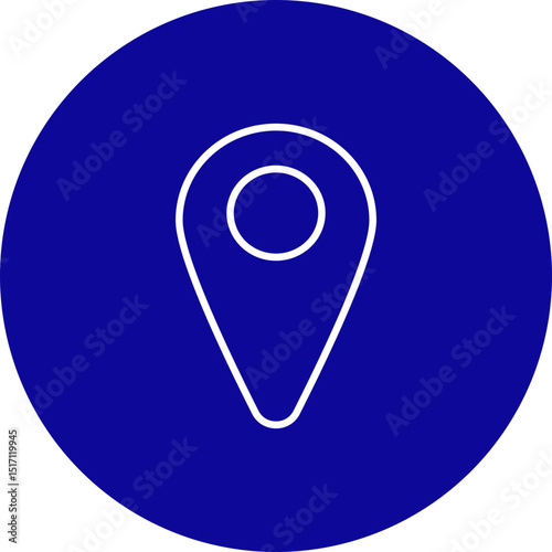 Location Pin  Vector Blue Circle Icon Design