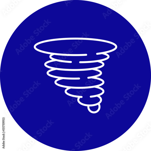 Tornado  Vector Blue Circle Icon Design