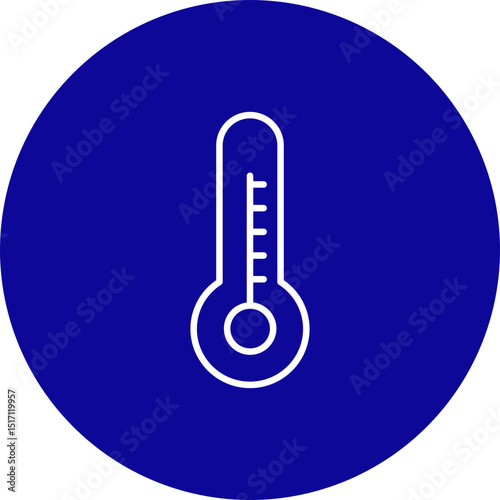 Temperature  Vector Blue Circle Icon Design
