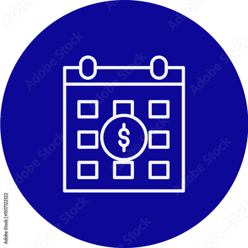 Payment Day Vector Blue Circle Icon Design