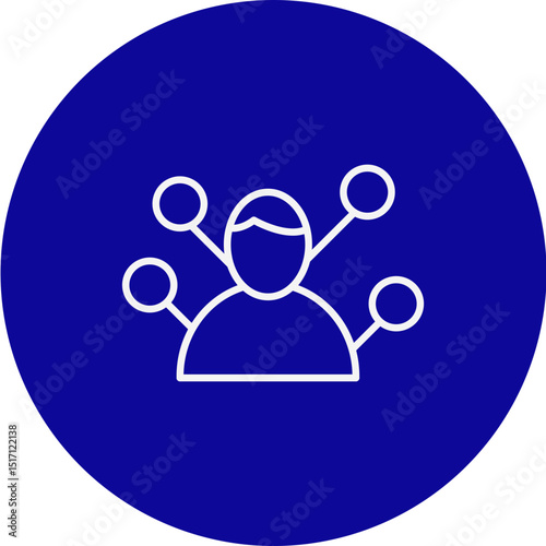 Multitasking Vector Blue Circle Icon Design
