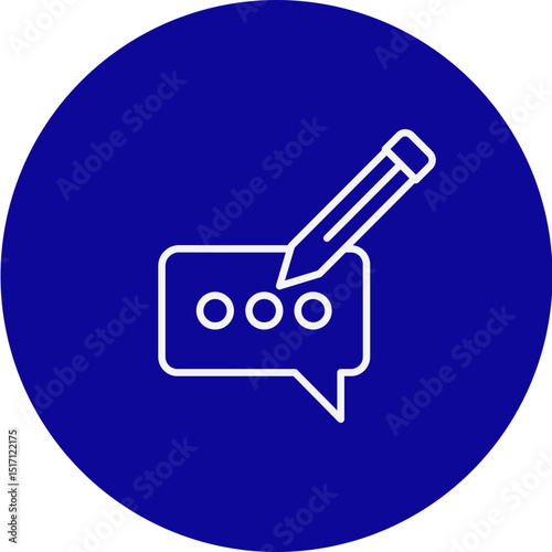 Copywriter Vector Blue Circle Icon Design