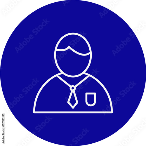 Coworker Vector Blue Circle Icon Design
