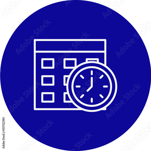 Deadline Vector Blue Circle Icon Design