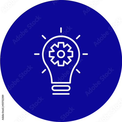 Idea Vector Blue Circle Icon Design