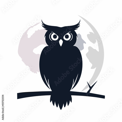 silhouette of an owl in front of a full moon