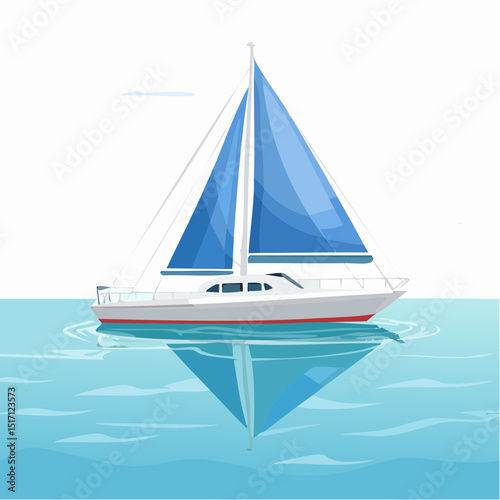 sailboat floating on the surface of the sea