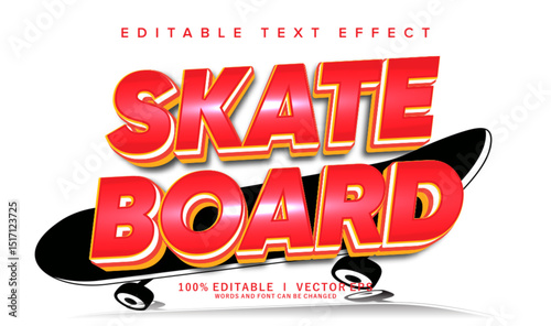 skate board vector text effect with modern style design