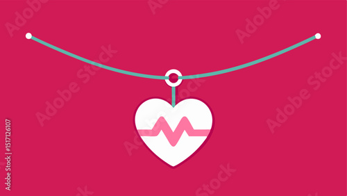 Heart Rate Necklace A slender necklace with a heart icon integrated into the pendant displaying a vibrant heartbeat line that pulses rhythmically to represent heart rate