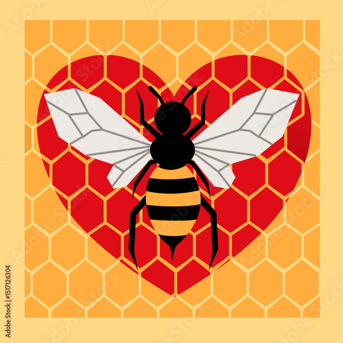 Modern Bee Logo – Clean Vector Emblem for Branding and Packaging