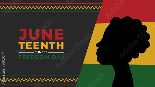 Juneteenth Independence Day. Freedom or Emancipation day. Perfect for banner and background, poster and greeting card.