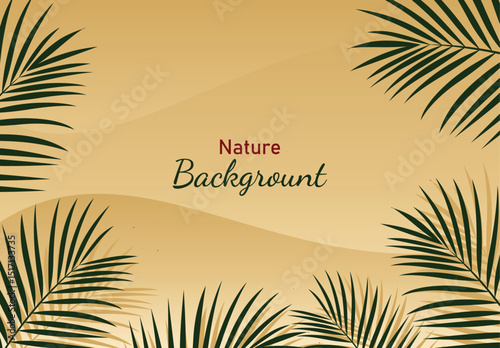 Nature Background of coconut leaves on the desert