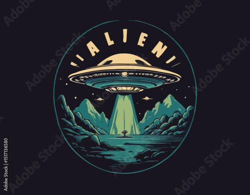 Another dimension , Alien invasion, ufo t shirt design, vector graphic, typographic poster or tshirts street wear and Urban style
