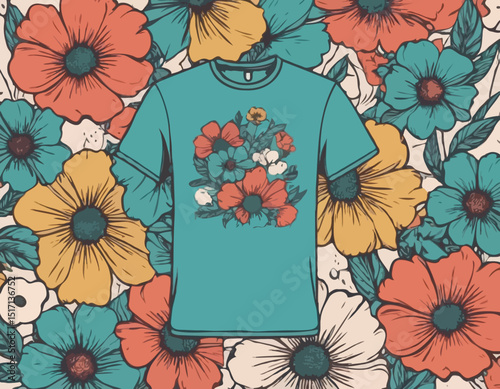 Streetwear graphic tee flower design templates. There are unique and aesthetic urban element streetwear design Collection are perfect for creating Custom Printed Clothi