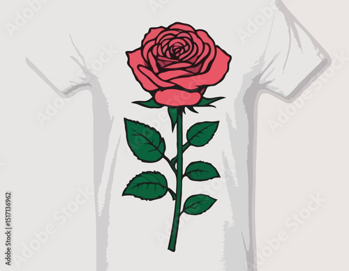 Vintage illustration of rose flower with pixel style t shirt design, vector graphic, typographic poster or tshirts street wear and Urban style