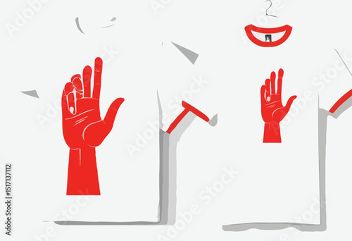 Motivational quote illustration of red hand t shirt design, vector graphic, typographic poster or tshirts street wear and Urban style