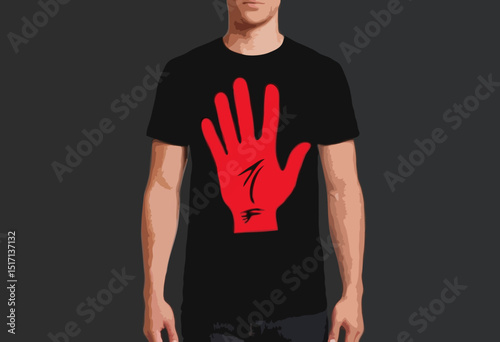 Motivational quote illustration of red hand t shirt design, vector graphic, typographic poster or tshirts street wear and Urban style