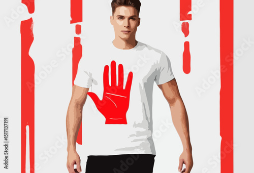 Motivational quote illustration of red hand t shirt design, vector graphic, typographic poster or tshirts street wear and Urban style