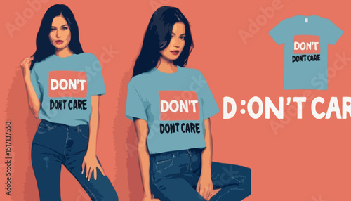 Dont care t shirt design, vector graphic, typographic poster or tshirts