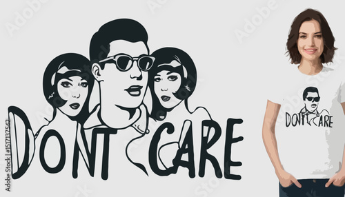 Dont care t shirt design, vector graphic, typographic poster or tshirts
