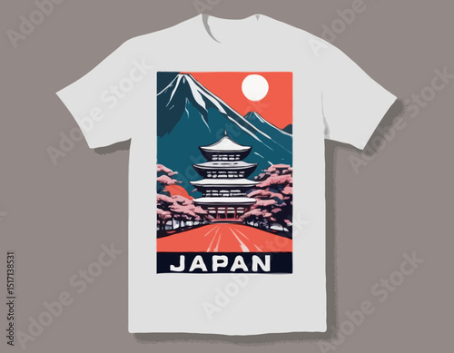 Futuristic aesthetic illustration of japan edition t shirt design, vector graphic, typographic poster or tshirts street wear and Urban style