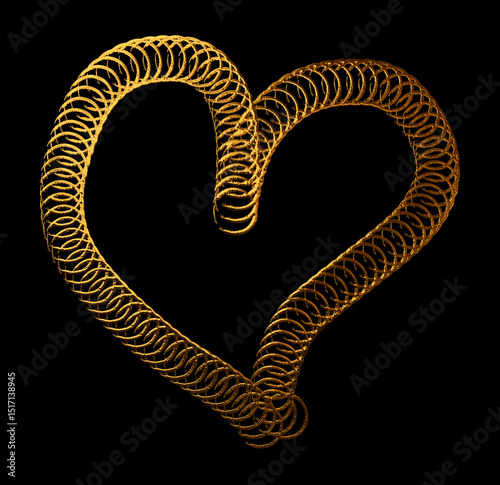 Wallpaper Mural Golden heart shining on a black background representing love and romance Torontodigital.ca