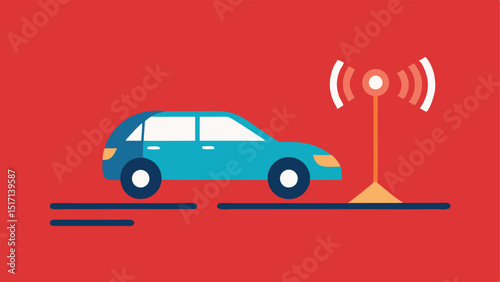 Accident Prevention An illustration of a selfdriving car activating emergency brakes as a sudden obstacle appears in its path demonstrating safety features in action.