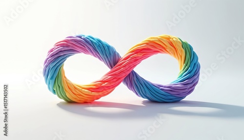 Wallpaper Mural Rainbow infinity symbol isolated white background. Vibrant colors red orange yellow green blue purple. Concept love, forever, endless possibilities, LGBTQ pride symbol. Abstract design for graphic Torontodigital.ca