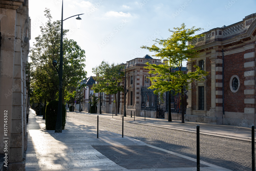 Obraz premium Walking on sunset on Avenue of Champagne, Epernay, France, view on champagne houses