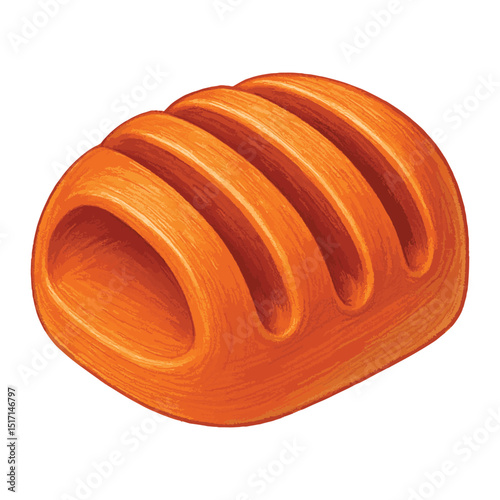 Cable Clip Vector – Orange Wire Organizer Holder with Rounded Grooves