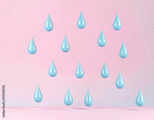 雨粒が落ちてきている3dの背景
