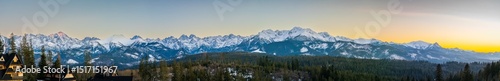 Beautiful sunset view of Tatras mountain. Poland