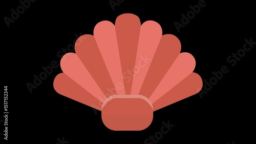 Elegant Seashell Graphic Animation oon a Transparent Background for Design Projects