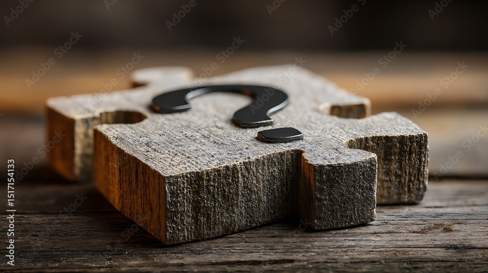 Floating puzzle question mark representing life s incomplete purpose Floating puzzle question mark representing life s incomplete purpose