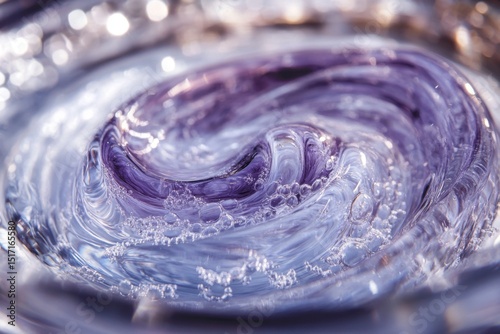 Swirling purple abstract liquid texture with shimmering reflections