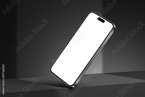 Realistic smartphone blank screen mockup