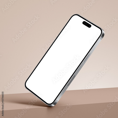 Realistic smartphone blank screen mockup