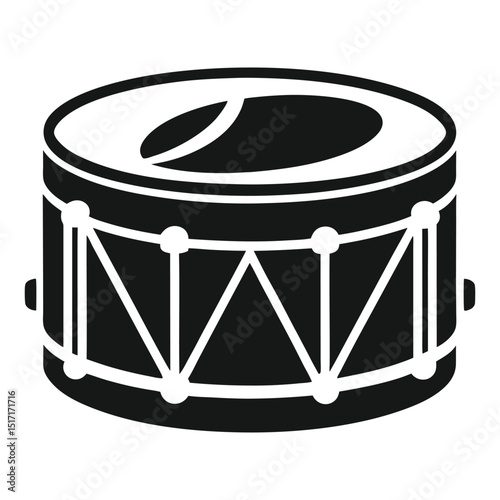 The minimalist black and white snare drum icon stands out with simple elegance vector .